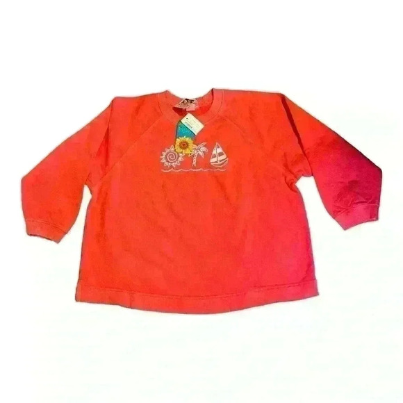 NWT Vintage Fresh Produce Sweatshirt Long Sleeve Graphic orange Tropical S - Picture 7 of 10